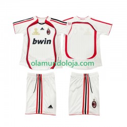 Camisola AC Milan 2007 Retro Criança Equipamento Segundo 2006 Manga Curta